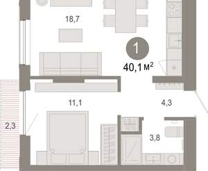 1-к квартира, вторичка, 40м2, 6/17 этаж