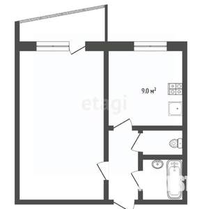 1-к квартира, вторичка, 34м2, 9/12 этаж