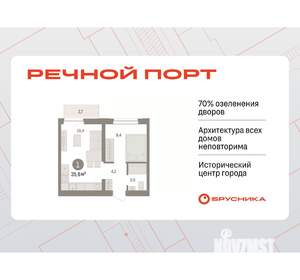 1-к квартира, вторичка, 35м2, 7/10 этаж