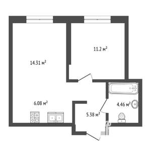 1-к квартира, вторичка, 51м2, 5/31 этаж