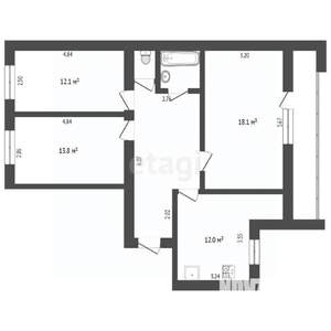 3-к квартира, вторичка, 75м2, 4/10 этаж