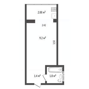 Студия квартира, вторичка, 12м2, 2/8 этаж