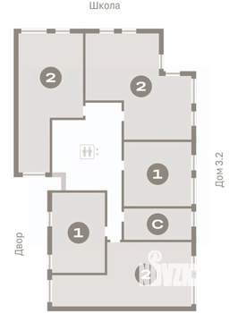 2-к квартира, вторичка, 73м2, 7/9 этаж