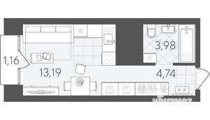 Студия квартира, вторичка, 23м2, 24/25 этаж