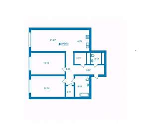 2-к квартира, вторичка, 82м2, 2/7 этаж