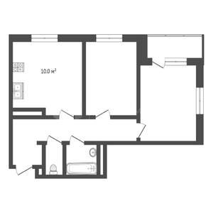 2-к квартира, вторичка, 60м2, 6/24 этаж