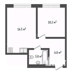 1-к квартира, вторичка, 37м2, 4/21 этаж