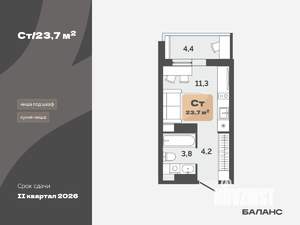 1-к квартира, вторичка, 22м2, 9/17 этаж