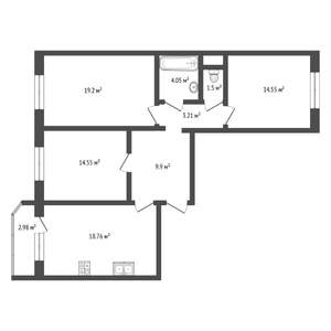 3-к квартира, вторичка, 86м2, 15/16 этаж