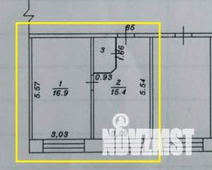 2-к квартира, вторичка, 35м2, 5/5 этаж