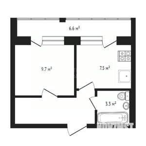 1-к квартира, вторичка, 30м2, 3/5 этаж