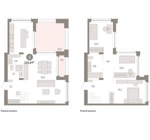 3-к квартира, вторичка, 134м2, 16/16 этаж
