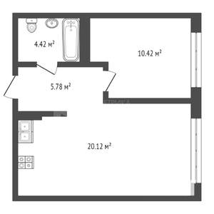 1-к квартира, вторичка, 41м2, 2/9 этаж