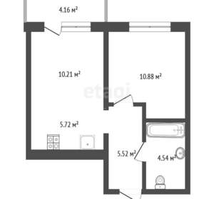 1-к квартира, вторичка, 41м2, 16/17 этаж