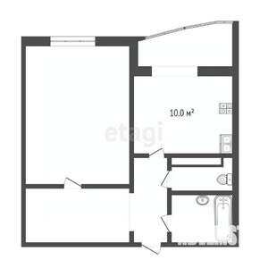 1-к квартира, вторичка, 43м2, 14/14 этаж