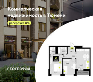 2-к квартира, вторичка, 58м2, 6/19 этаж