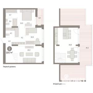 2-к квартира, вторичка, 138м2, 8/8 этаж