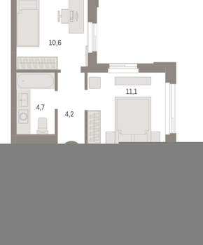 2-к квартира, вторичка, 54м2, 12/25 этаж