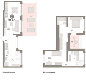 2-к квартира, вторичка, 110м2, 8/8 этаж