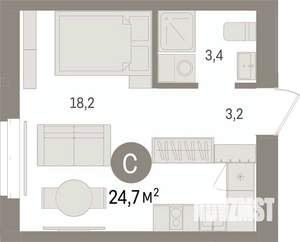 Студия квартира, вторичка, 25м2, 4/16 этаж