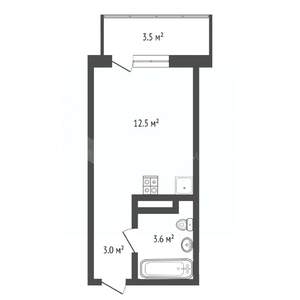 Студия квартира, вторичка, 22м2, 14/15 этаж