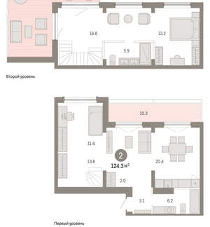 2-к квартира, вторичка, 124м2, 8/8 этаж