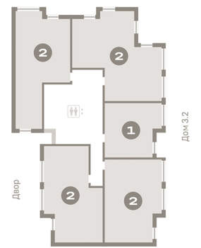2-к квартира, вторичка, 63м2, 9/25 этаж