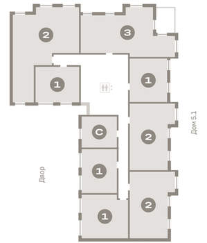 1-к квартира, вторичка, 45м2, 8/16 этаж