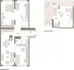 2-к квартира, вторичка, 142м2, 5/9 этаж