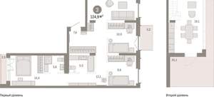 3-к квартира, вторичка, 125м2, 7/16 этаж