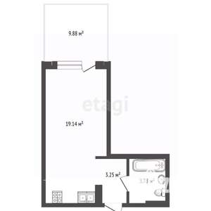 Студия квартира, вторичка, 30м2, 1/4 этаж