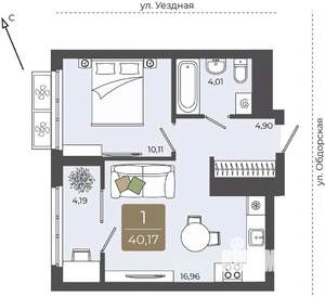 1-к квартира, вторичка, 40м2, 6/15 этаж