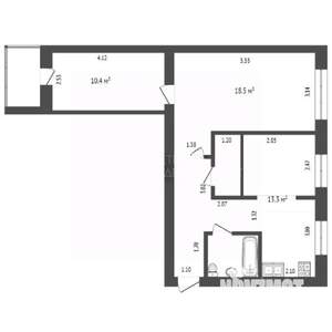 2-к квартира, вторичка, 58м2, 6/9 этаж