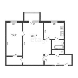 2-к квартира, вторичка, 42м2, 4/5 этаж