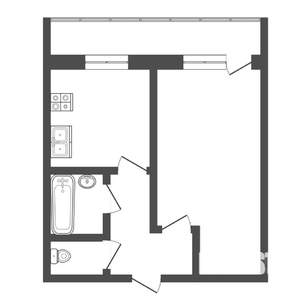 1-к квартира, вторичка, 30м2, 8/8 этаж