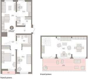 3-к квартира, вторичка, 175м2, 10/10 этаж