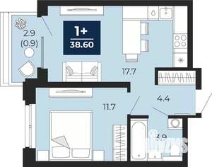 1-к квартира, вторичка, 39м2, 14/14 этаж