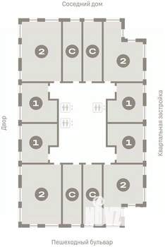 2-к квартира, вторичка, 64м2, 8/25 этаж