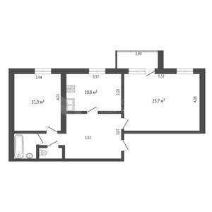 2-к квартира, вторичка, 51м2, 5/9 этаж