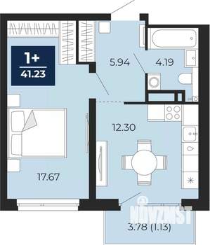 1-к квартира, вторичка, 41м2, 12/23 этаж
