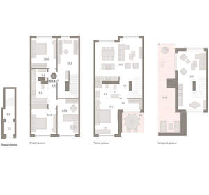 4-к квартира, вторичка, 221м2, 2/8 этаж