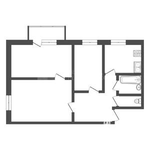 3-к квартира, вторичка, 53м2, 3/3 этаж
