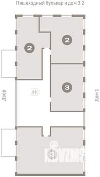 2-к квартира, вторичка, 64м2, 2/7 этаж