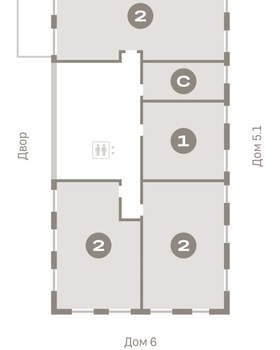 2-к квартира, вторичка, 74м2, 2/16 этаж