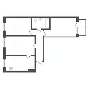 3-к квартира, вторичка, 66м2, 2/5 этаж