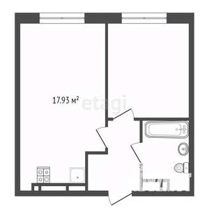 1-к квартира, вторичка, 38м2, 7/24 этаж