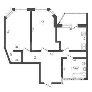 2-к квартира, вторичка, 67м2, 9/24 этаж