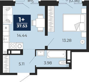 1-к квартира, вторичка, 38м2, 5/24 этаж