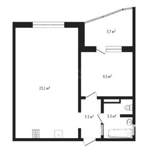 1-к квартира, вторичка, 41м2, 6/14 этаж