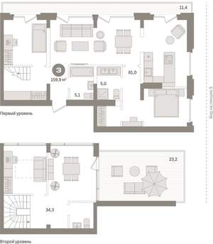3-к квартира, вторичка, 160м2, 6/8 этаж